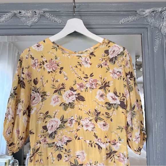 NEW Faithfull The Brand Jeanette Dress Yellow Floral XS - Picture 12 of 12